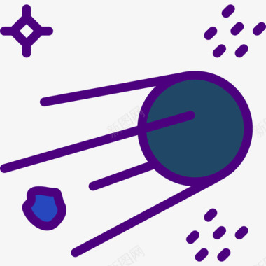 斯普特尼克64空间线性颜色图标图标