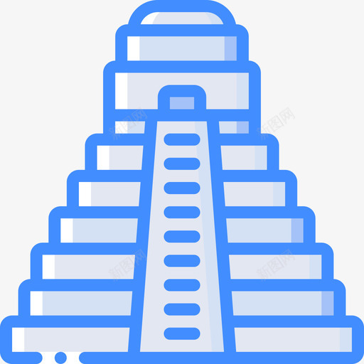 阿兹特克金字塔地标和纪念碑4蓝色图标svg_新图网 https://ixintu.com 地标和纪念碑4 蓝色 阿兹特克金字塔