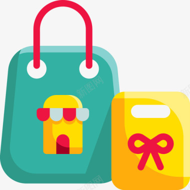 购物袋购物和商店5单位图标图标