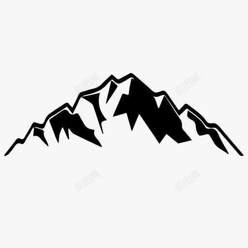山滑雪斜坡图标svg_新图网 https://ixintu.com 山 山谷 斜坡 滑雪