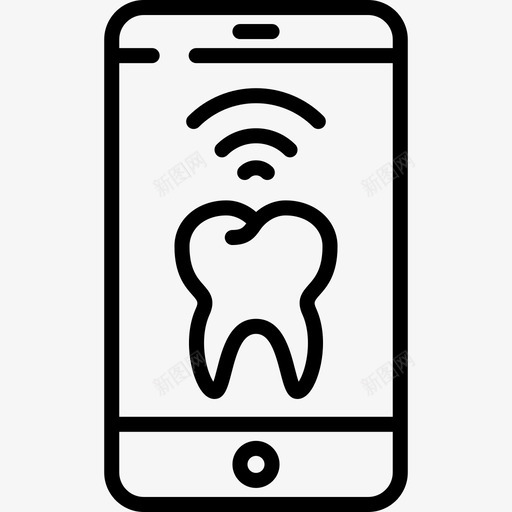 移动电话牙医18线性图标svg_新图网 https://ixintu.com 牙医18 移动电话 线性