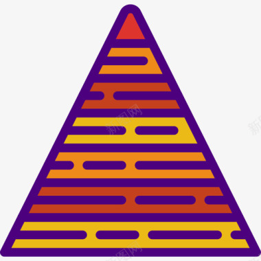 金字塔商业和金融38线性颜色图标图标