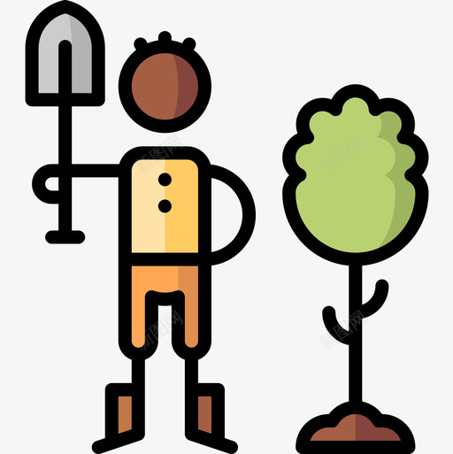 植树造林慈善41线性颜色图标svg_新图网 https://ixintu.com 慈善41 植树造林 线性颜色