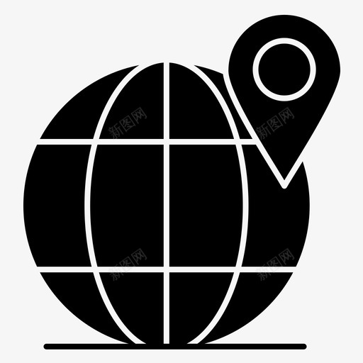 地球仪互联网地图指针图标svg_新图网 https://ixintu.com 互联网 地图指针 地球仪 导航