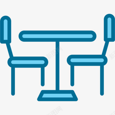 餐桌家具和家居装饰4蓝色图标图标