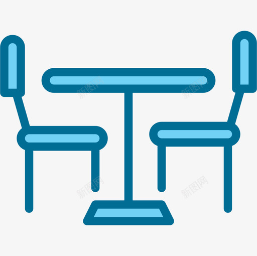 餐桌家具和家居装饰4蓝色图标svg_新图网 https://ixintu.com 家具和家居装饰4 蓝色 餐桌