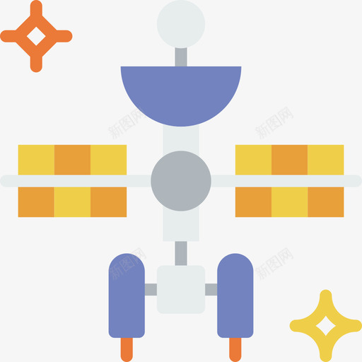 卫星太空65扁平图标svg_新图网 https://ixintu.com 卫星 太空65 扁平