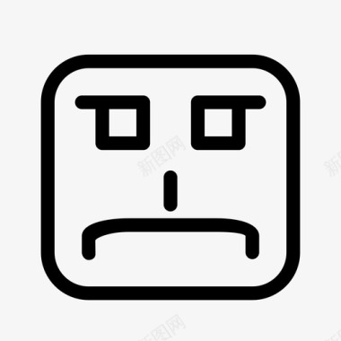 悲伤的脸表情情绪图标图标