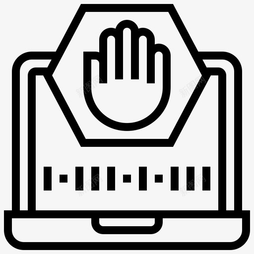 停止计算机数据笔记本电脑图标svg_新图网 https://ixintu.com 保护 停止计算机 数据 病毒 笔记本电脑 黑客网络