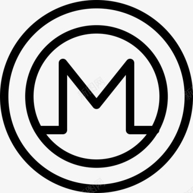 MoneroCryptocurrency19线性图标图标