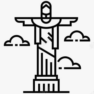 基督救赎者巴西雕塑地标图标图标