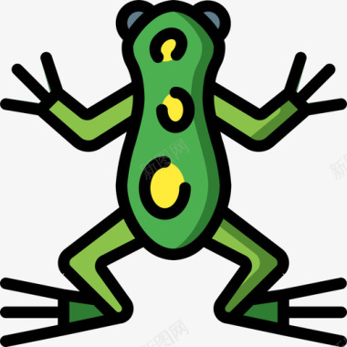 青蛙自然49线形颜色图标图标