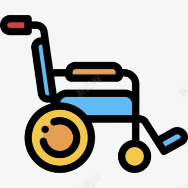轮椅紧急服务20线性颜色图标图标