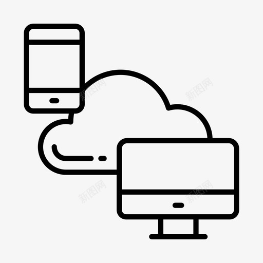 云网络计算机共享图标svg_新图网 https://ixintu.com 云网络 共享 数据 计算机