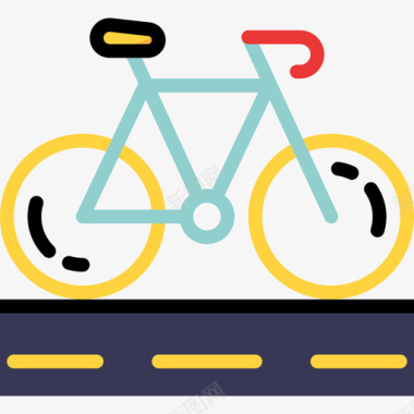 自行车爱好2线条颜色图标图标