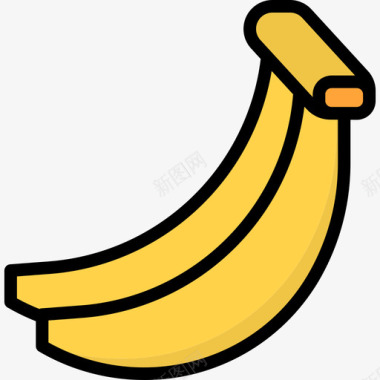 香蕉水果和蔬菜9线性颜色图标图标