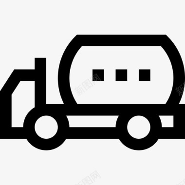 油罐车运输和物流直线图标图标