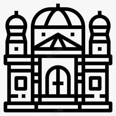 巴西利卡建筑天主教图标图标