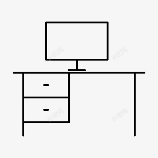 书桌家具家用图标svg_新图网 https://ixintu.com 书桌 商务瘦图标 家具 家用 木制 桌子