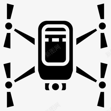 侦察无人机探险家四旋翼机图标图标