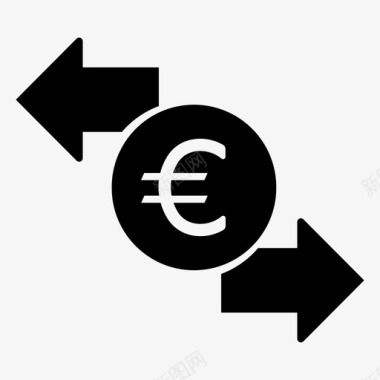欧元交易现金硬币图标图标