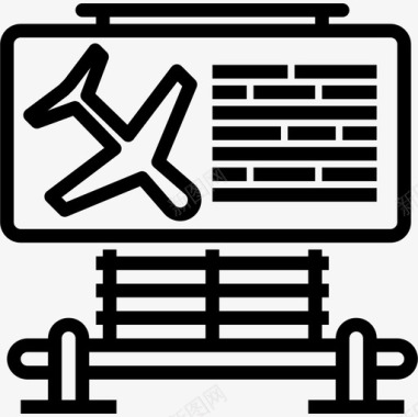 飞机机场50直线图标图标