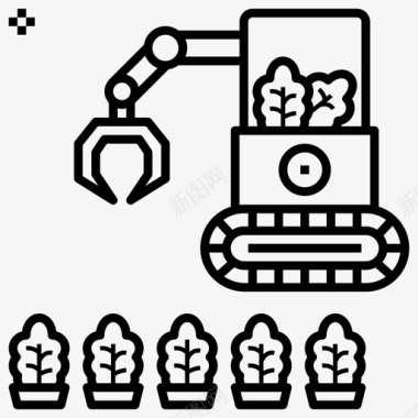 农业机器人农业耕作图标图标
