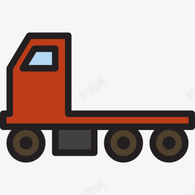 卡车10号车厢线性颜色图标图标
