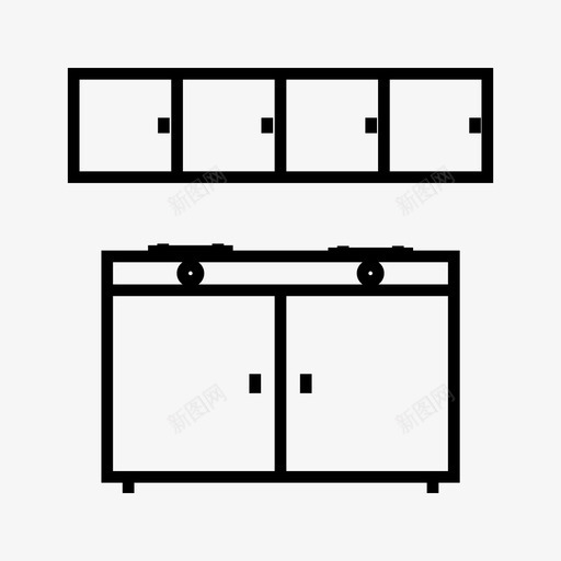 厨房家具橱柜抽屉图标svg_新图网 https://ixintu.com 厨房和食物 厨房家具 抽屉 橱柜