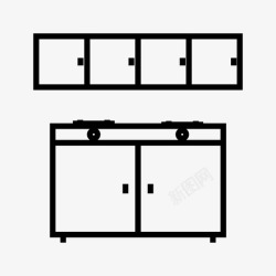 厨房抽屉锁紧厨房家具橱柜抽屉图标高清图片