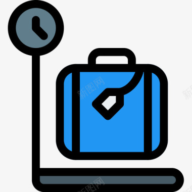 行李象形图4线性颜色图标图标