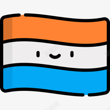 荷兰荷兰8线性颜色图标图标