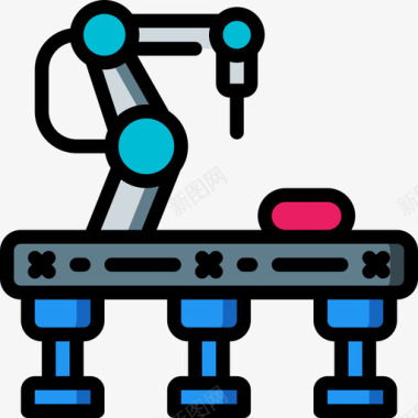 机械臂工业40线性颜色图标图标
