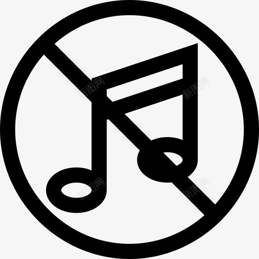没有音乐公共标志3直线图标svg_新图网 https://ixintu.com 公共标志3 没有音乐 直线
