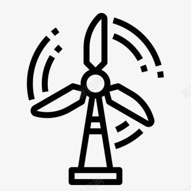 风能生态风力涡轮机图标图标