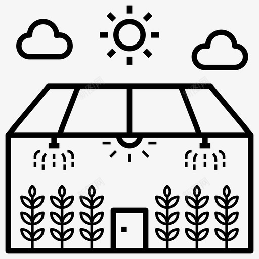 温室农业封闭式图标svg_新图网 https://ixintu.com 农业 封闭式 未来农业 温室 生态