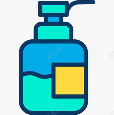 香皂卫生18线性颜色图标图标