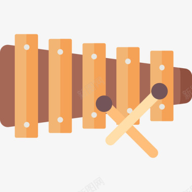 木琴乐器12扁平图标图标