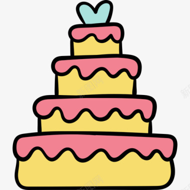 婚礼蛋糕婚礼111彩色图标图标