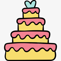 彩色婚礼花式蛋糕婚礼蛋糕婚礼111彩色图标高清图片