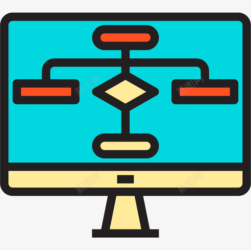 流程图分析6线性颜色图标svg_新图网 https://ixintu.com 分析6 流程图 线性颜色