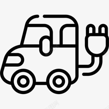 电动汽车车辆和运输2直线型图标图标