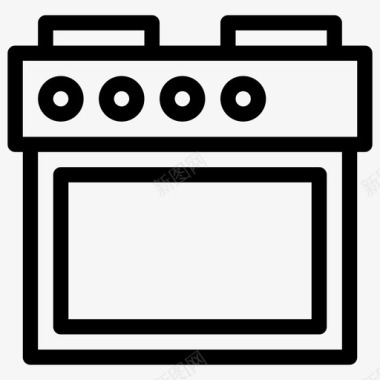 烤箱烤箱和炉子图标图标