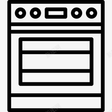 烤箱家具86线性图标图标