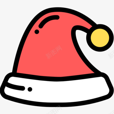 圣诞帽假日38线性颜色图标图标