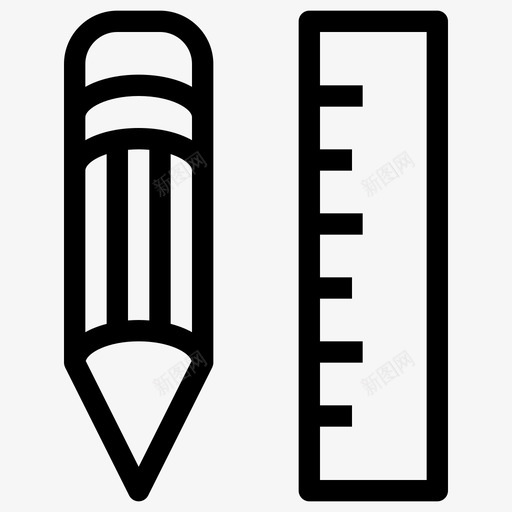 办公工具钢笔铅笔图标svg_新图网 https://ixintu.com 办公工具 尺子 平面设计师 文具 钢笔 铅笔