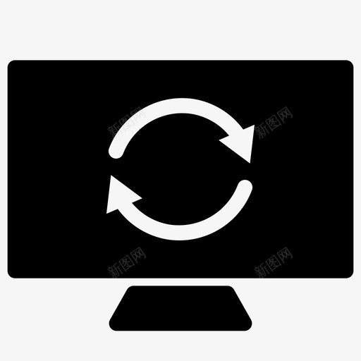 刷新桌面pc显示器办公屏幕监视器图标svg_新图网 https://ixintu.com 刷新桌面pc 办公屏幕监视器 显示器