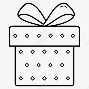 礼品盒周年纪念庆祝图标图标