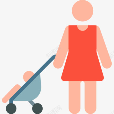 婴儿推车家庭类型2彩色图标图标
