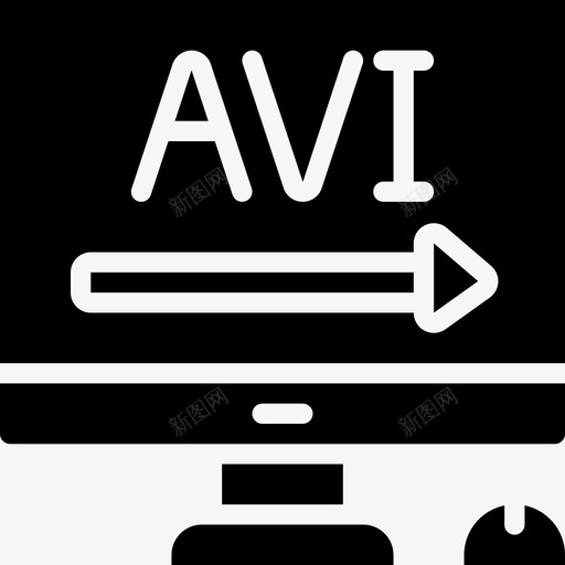 Avi视频制作9填充图标svg_新图网 https://ixintu.com Avi 填充 视频制作9